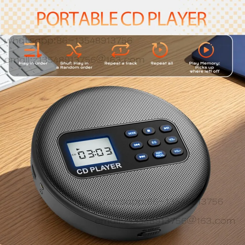 Multifunction CD Player Portable Learning CD Repeater Stereo Bluetooth Audio Player