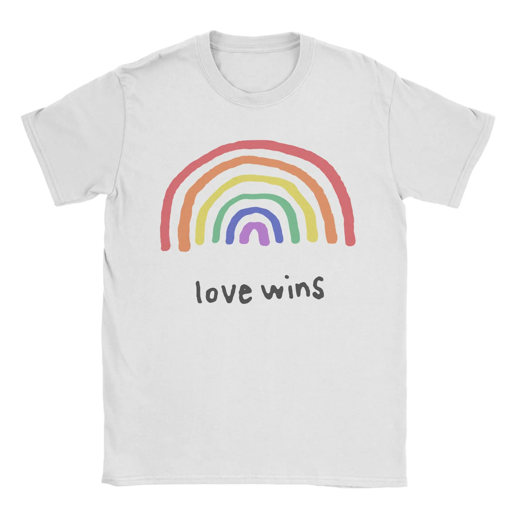 LGBTQA Pride Love Wins Tshirt Unisex 100%Cotton Top Tee Novelty LGBT Pride Gay Legalize Gay Rainbow Round Neck Short Sleeve