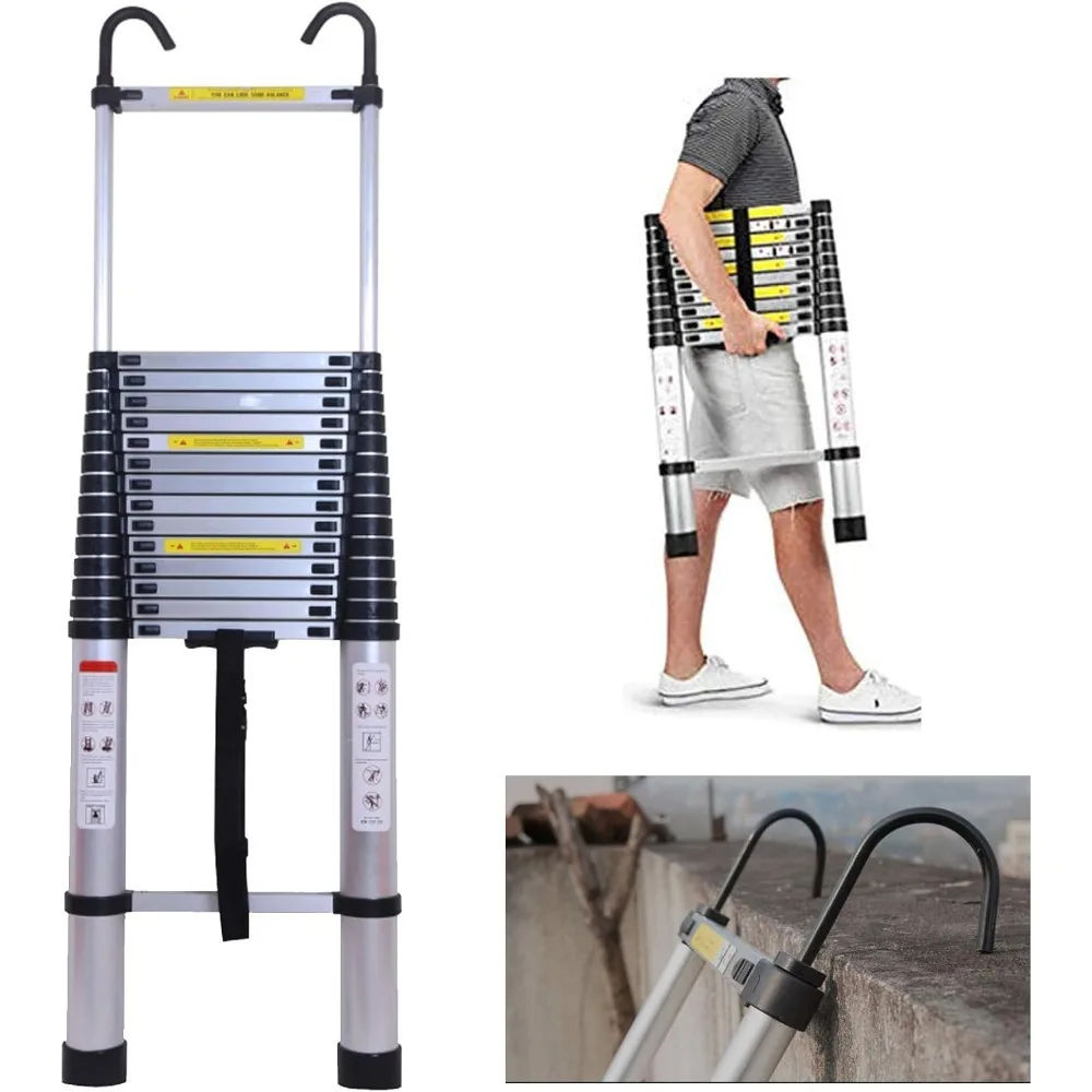 

Telescoping Ladder Steps Multi-Purpose Extension Telescopic Ladder 330LB Load Capacity Heavy