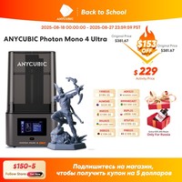 ANYCUBIC Photon Mono 4 Ultra 3D Printer 10K 7'' high-definition screen UV Resin High-Speed 3D Printing Size 236mmx231mmx430mm
