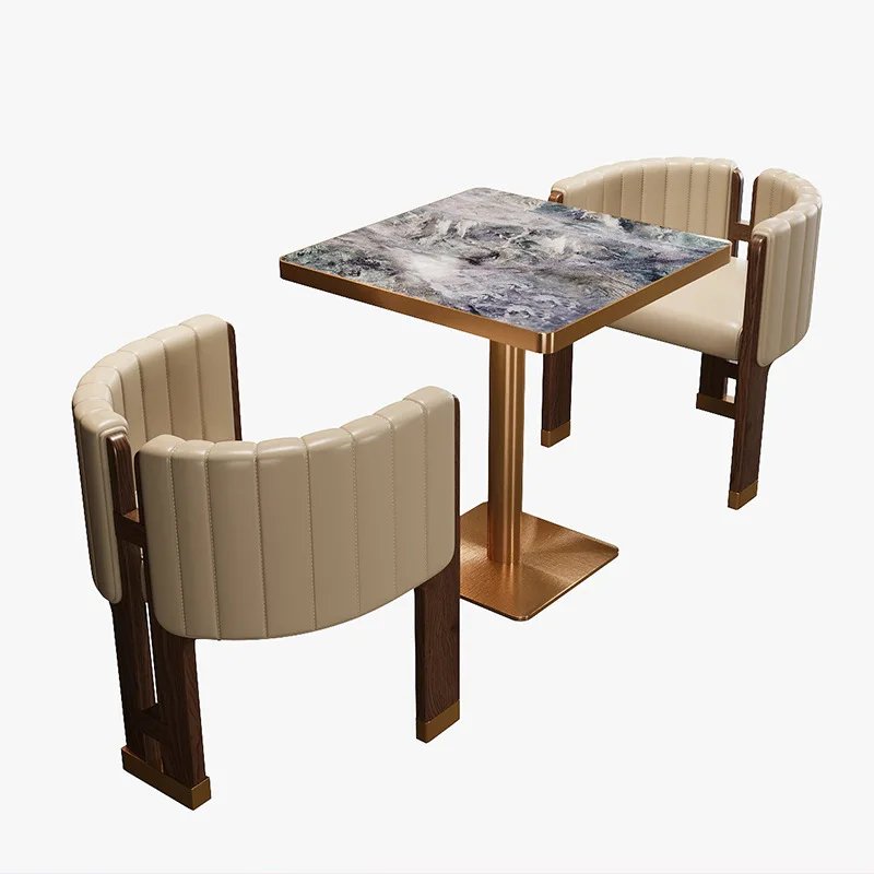 

Dining table and chairs, commercial theme Western restaurant, slate fusion cooking table and chairs