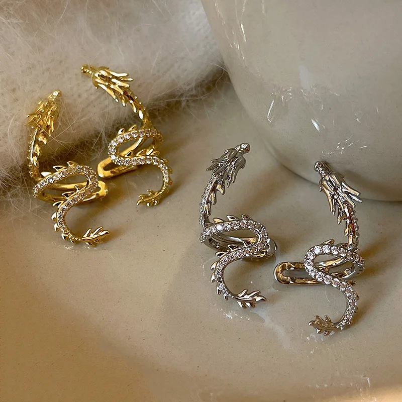 Dragon Shape Ear Clip Vintage Punk Gothic Exquisite Earrings for Women and Men Clip On Earrings Boucle Oreille Femme Party