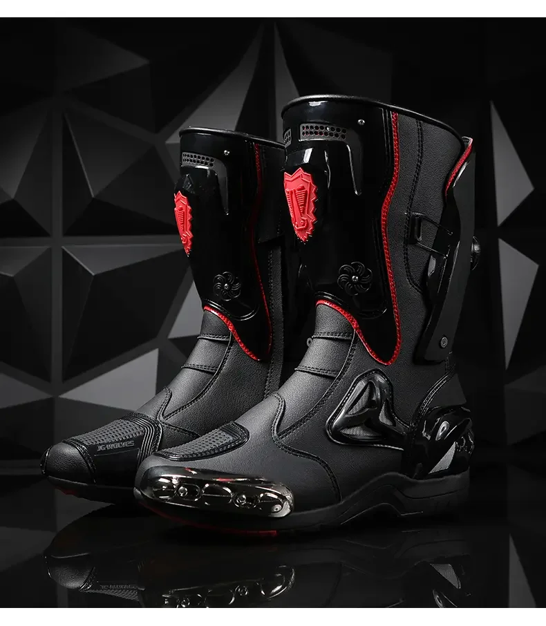

2025 New cycling track boots with high top motorcycle shoes provide all-round protection, anti fall and anti-collision