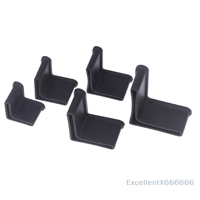 10-Piece L-Shaped Non-Slip Rubber Base Foot Pads, Iron Bed Foot Cover & Slotted Angle Bar Protector, Triangle Shelf Feet