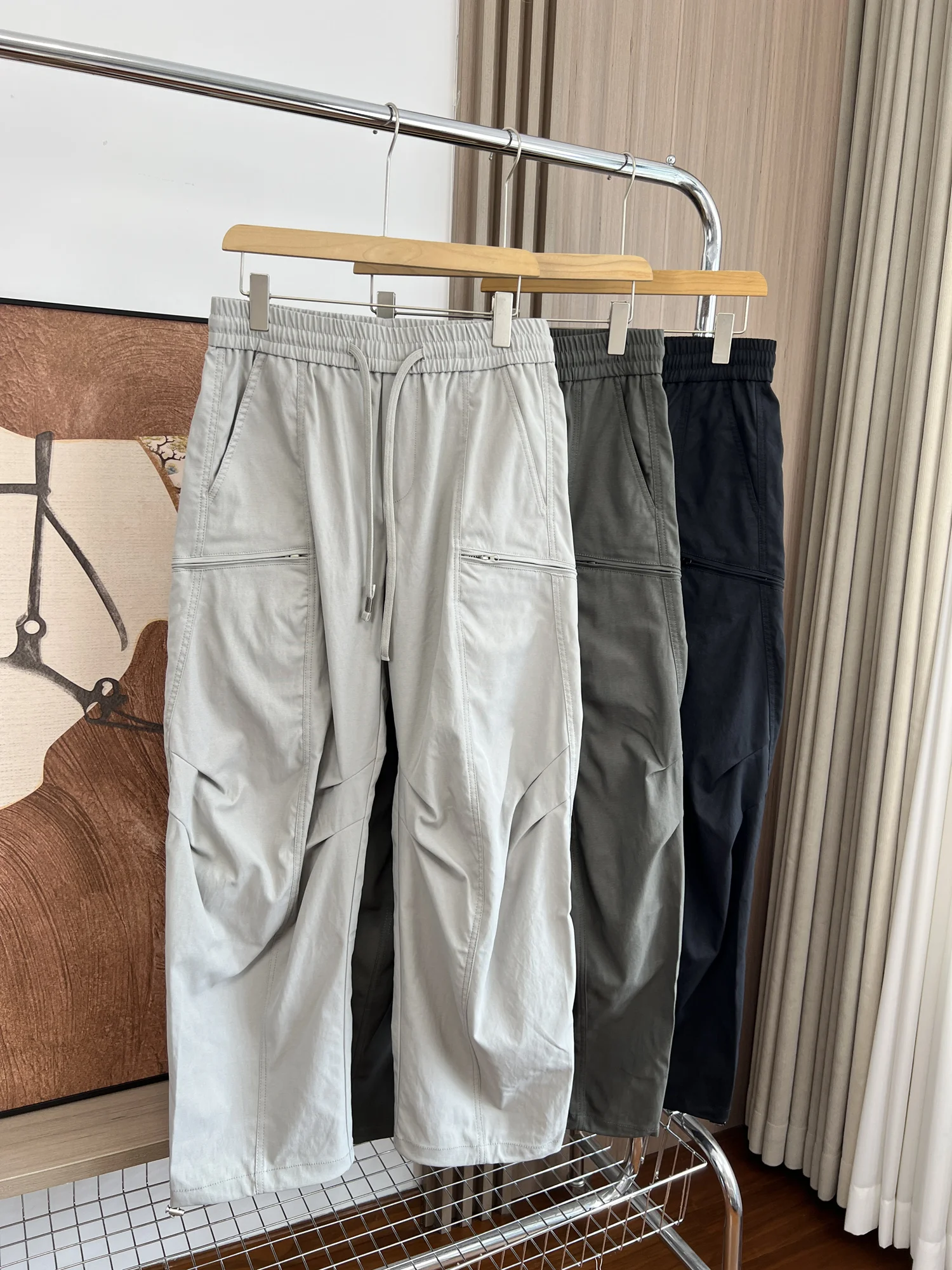 

Outdoor Workwear Sle! 3D Tailoring! Men's Loose Fit Casual Pants with Multiple kets Elastic Waist Autumn Faion