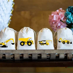 5pcs Excavator Dump Truck Crane Truck candy Gift bags Construction  themed boy birthday party baby shower decoration supplies