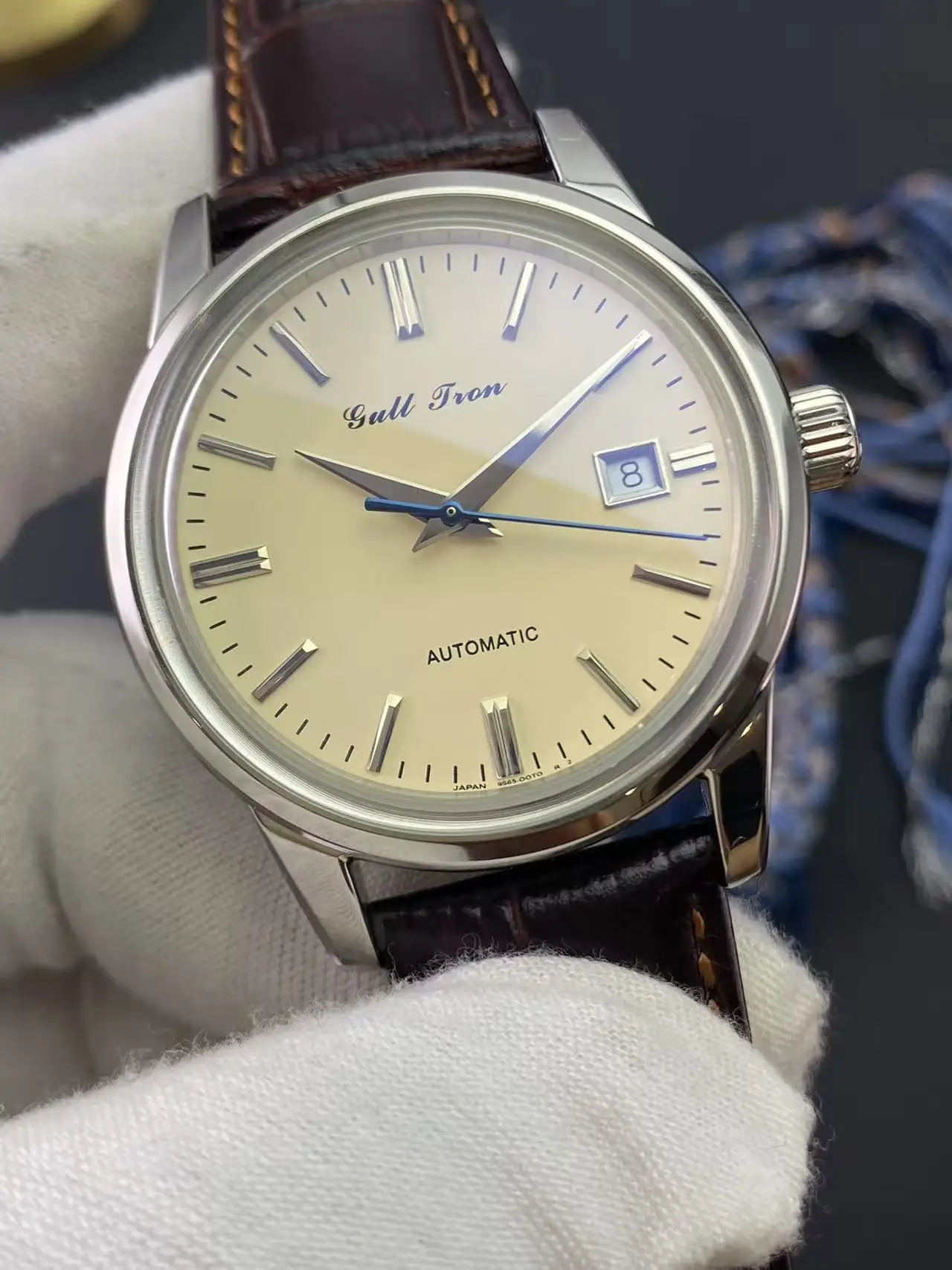 ساعة رجالية ميكانيكية أوتوماتيكية طراز ريترو GS حركة النورس 28424 مع موازين معدنية مصقولة ثلاثية الأبعاد #1