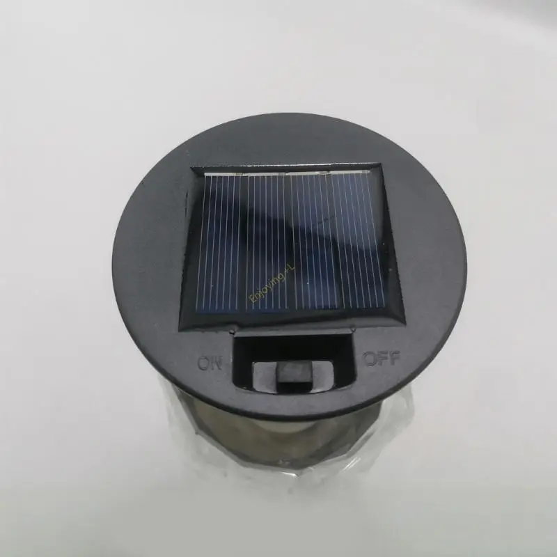 2Pcs Simulation Flame Solar Light Panel Lid Caps Outdoor LED Garden Lamp