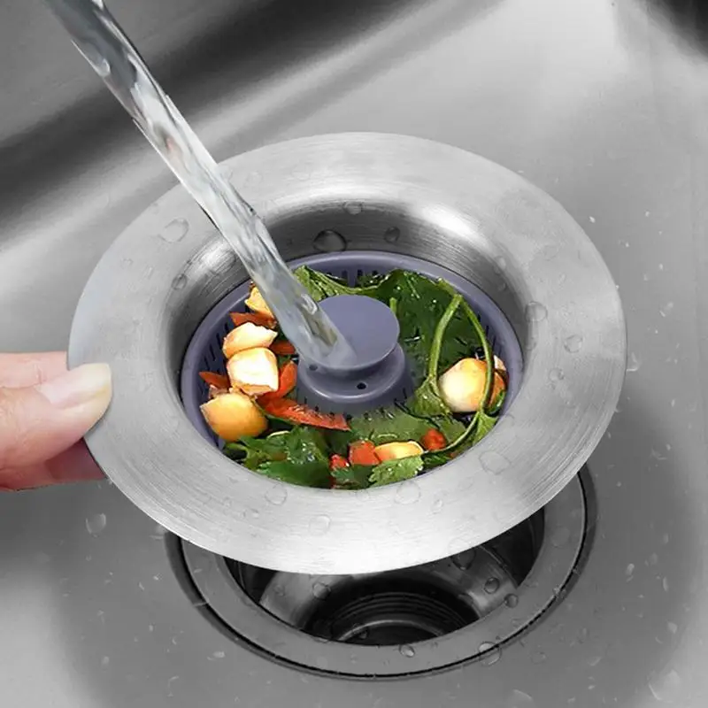 

Сетчатый фильтр для кухонной раковины 3 в 1, выдвижной сетчатый фильтр для слива кухонной раковины, сетчатый фильтр для раковины из нержавеющей стали, съемный стопор для раковины