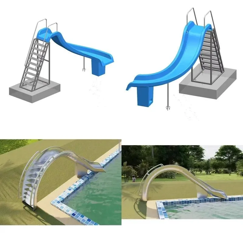 Hot Selling Fiberglass and Steel Pool Slide for Residential Outdoor Use Durable Water Park Equipment Backyard Swimming Pool