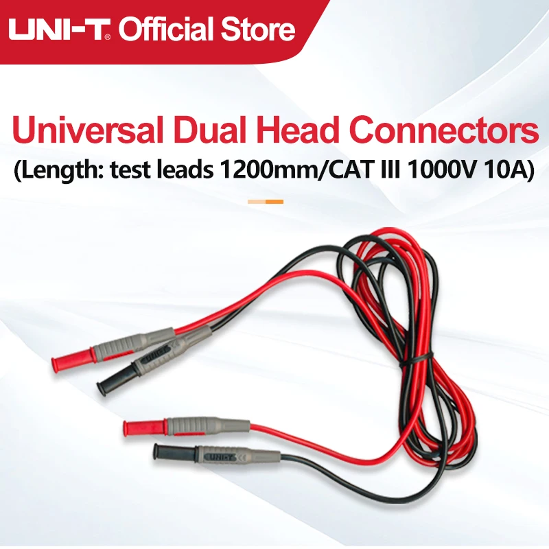 UNI-T UT-L06 Dual Head Connecting Wire Double Insulated Banana Plug 1200mm Test Leads Length Use For All Multimeters And Clamps