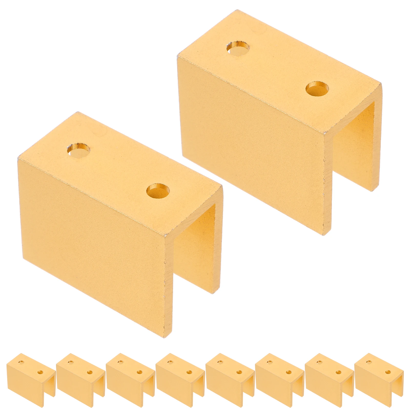 

10Pcs Glass Shelf Bracket Square Frameless Black Aluminum Alloy Durable Modern Wall Mounted Clip Clamp Support for 6-12mm