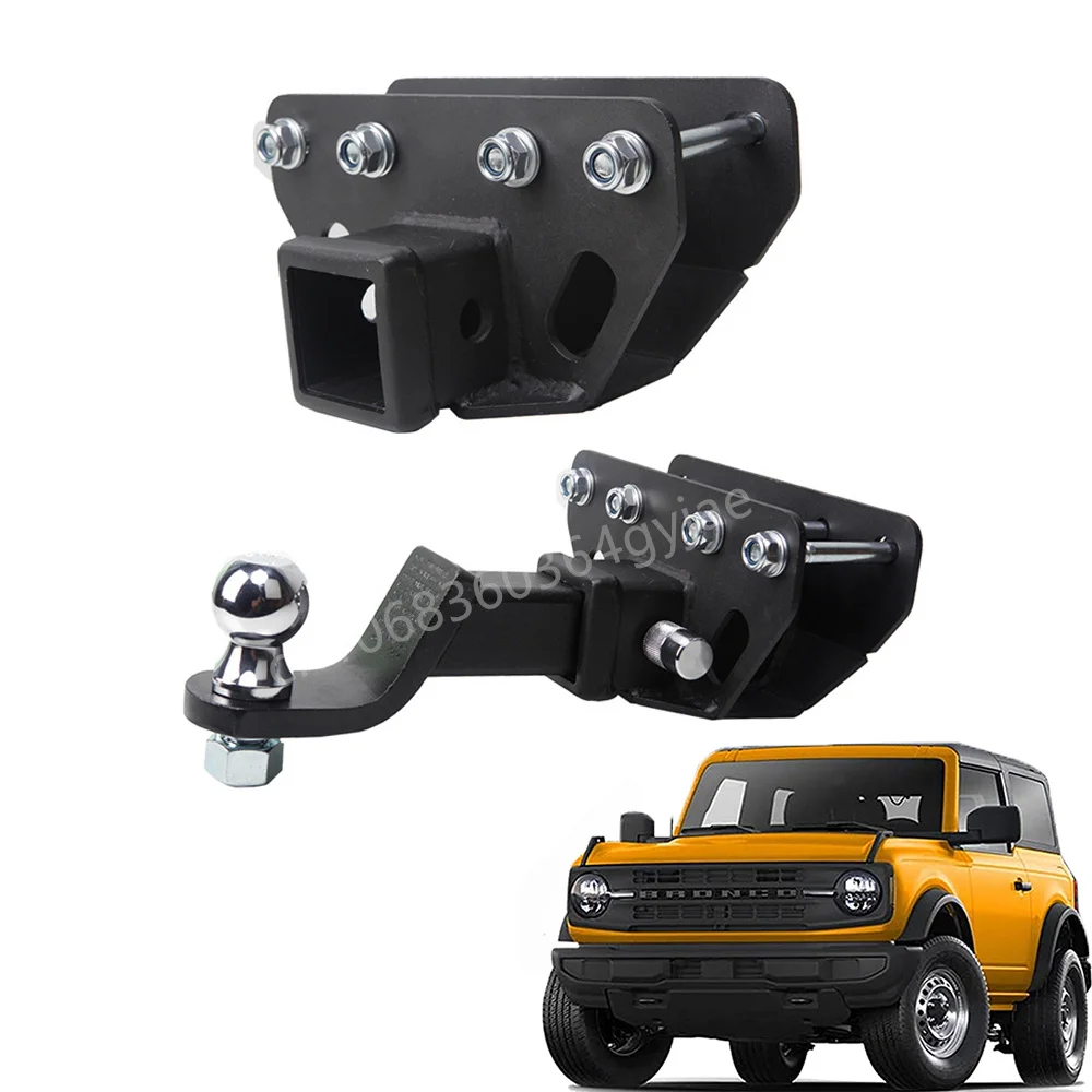 Rear Bumper Tow Trailer Hitch Receiver Kit For Ford Bronco 2021 2022 2023 4 Door & 2 Door Unlimited Racing Shackle Tow Hook