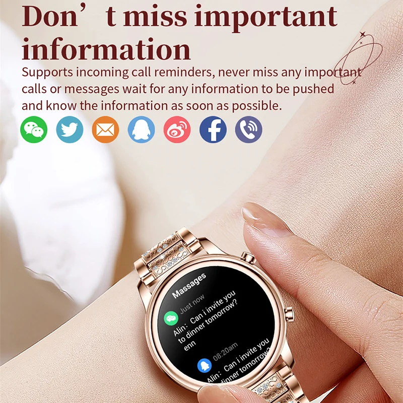 New GPS Tracker Smart Watch Women 1.27 Inch HD Screen Sport Fitness Heart Rate Waterproof Bluetooth Call Smartwatch For Huawei