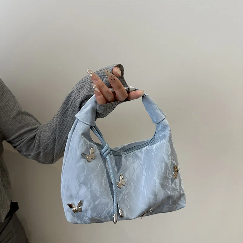 Damen-Umhängetasche mit Schmetterlings-Dekor, verstellbarer Riemen, leicht, für den täglichen Gebrauch, Hobo-Umhängetasche, vielseitige Tasche für Arbeit, Reisen, Einkaufen – Detail 10