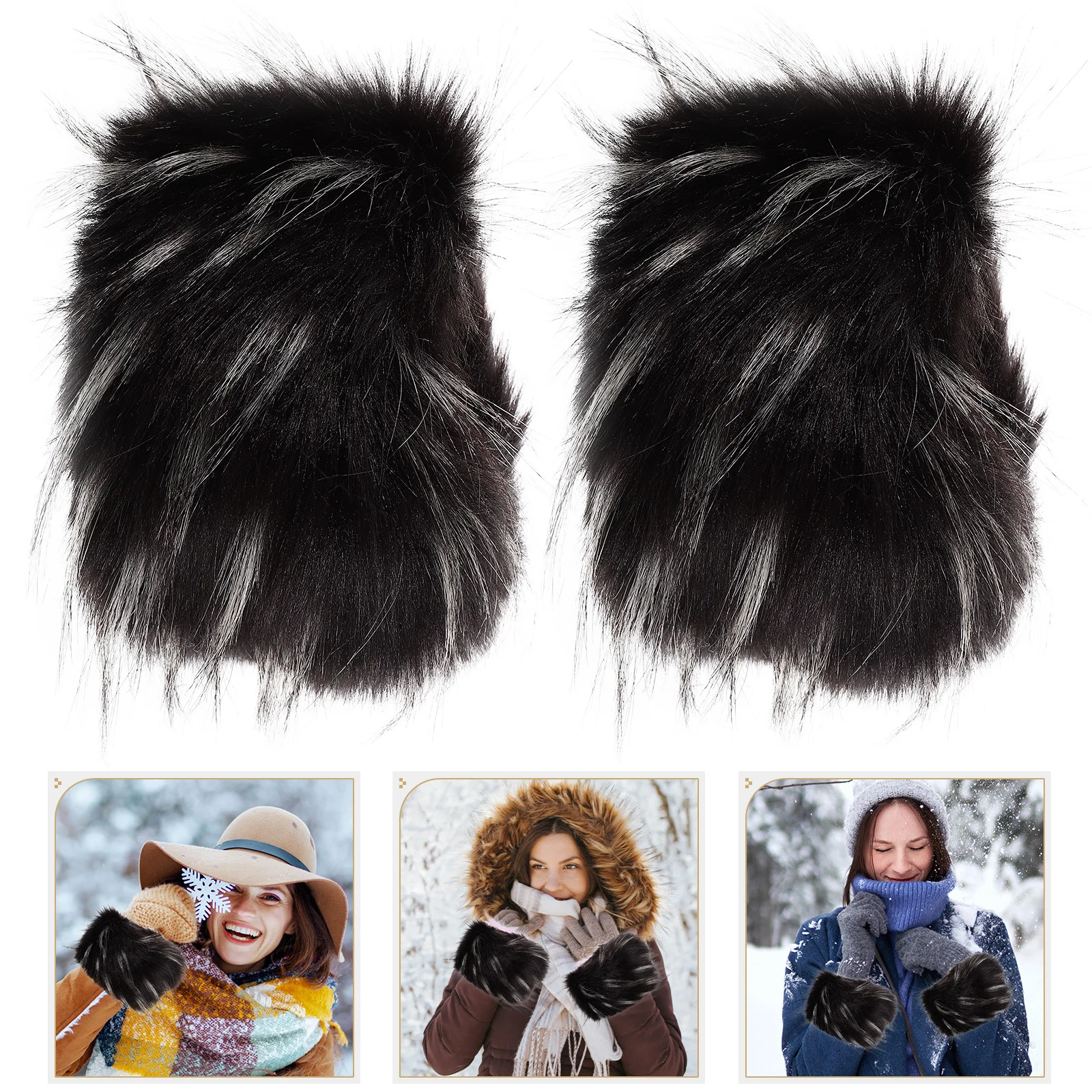 

2Pcs Winter Wrist Bands Cozy Comfortable Stylish Simple Design Lightweight Flexible Versatile Application Various Outfits