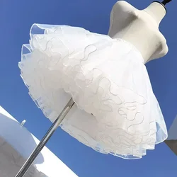 4 Layers Soft Yarn Cloud Support Canopy Girl Korea Japan Cute Lolota Petticoat Short Fluffy Lolita Skirt Cosplay Boneless