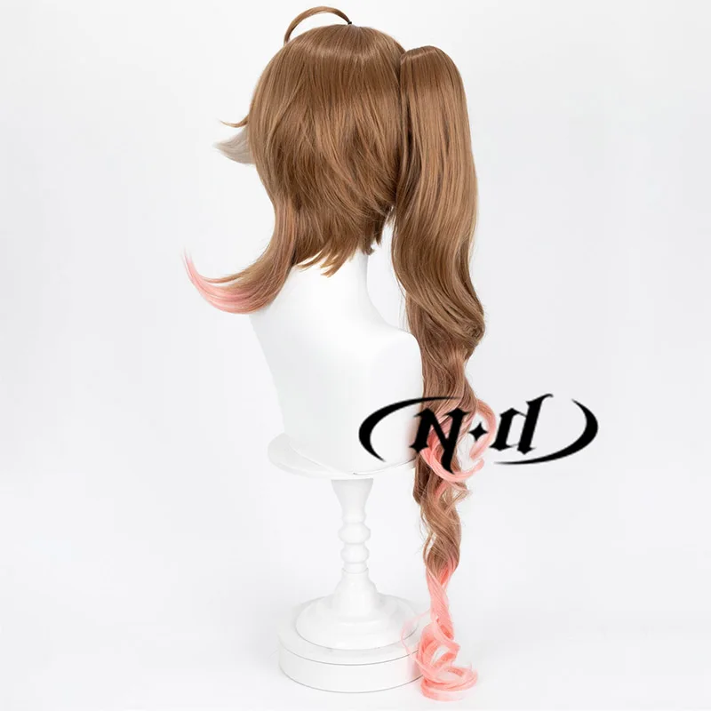 ND Eyjafjalla شعر مستعار تأثيري لعبة الفرسان تأثيري شعر مستعار بني طويل الشعر مع الأذن لجميع القديسين جزء مقاومة للحرارة الاصطناعية