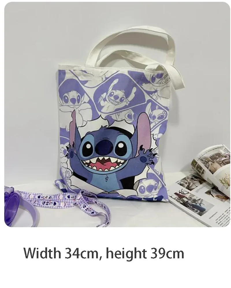 Disney New Lilo & Stitch Plush Toys Kawaii Plush Messenger Bag Girl Handbag Anime Stuffed Toys Children Cartoon Plushie Soft Bag