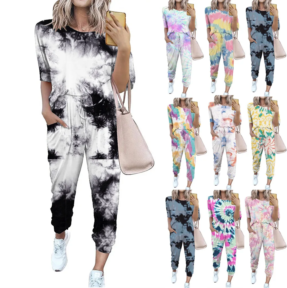

Women's Casual Printed ort Svedlong Pants Home Set Comfortable Spring Faion Ladies' Set/Student orm/Work Outfit