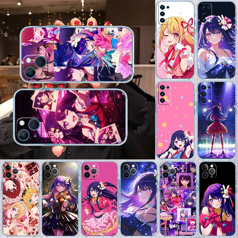 II57 Oshi No Ko Ai Hoshino Transparent Phone Case for Samsung Galaxy A04 A04S A14 A23 A34 A54 M23 M33 M52 M53