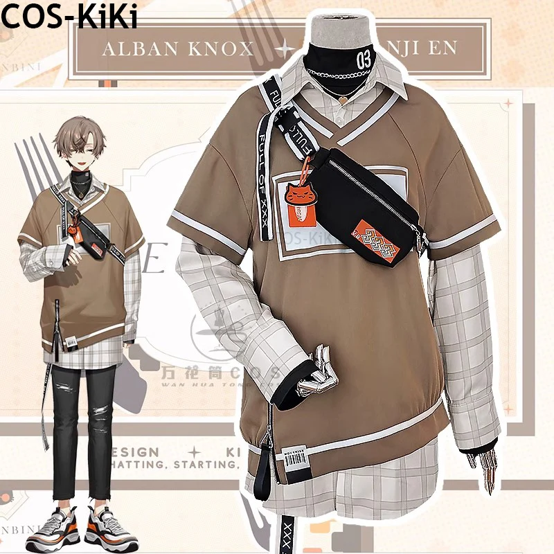 COS-KiKi Vtuber Nijisanji YouTube Alban Knox Sonny Brisko New Clothes Game Suit Handsome Cosplay Costume Halloween Party Outfit