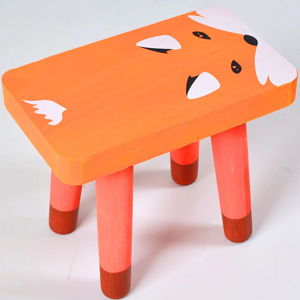 

Cartoon Animal Cartoon Low Stool Kids Wood Footstool Lightweight Simple Design Home Yard Children Furniture