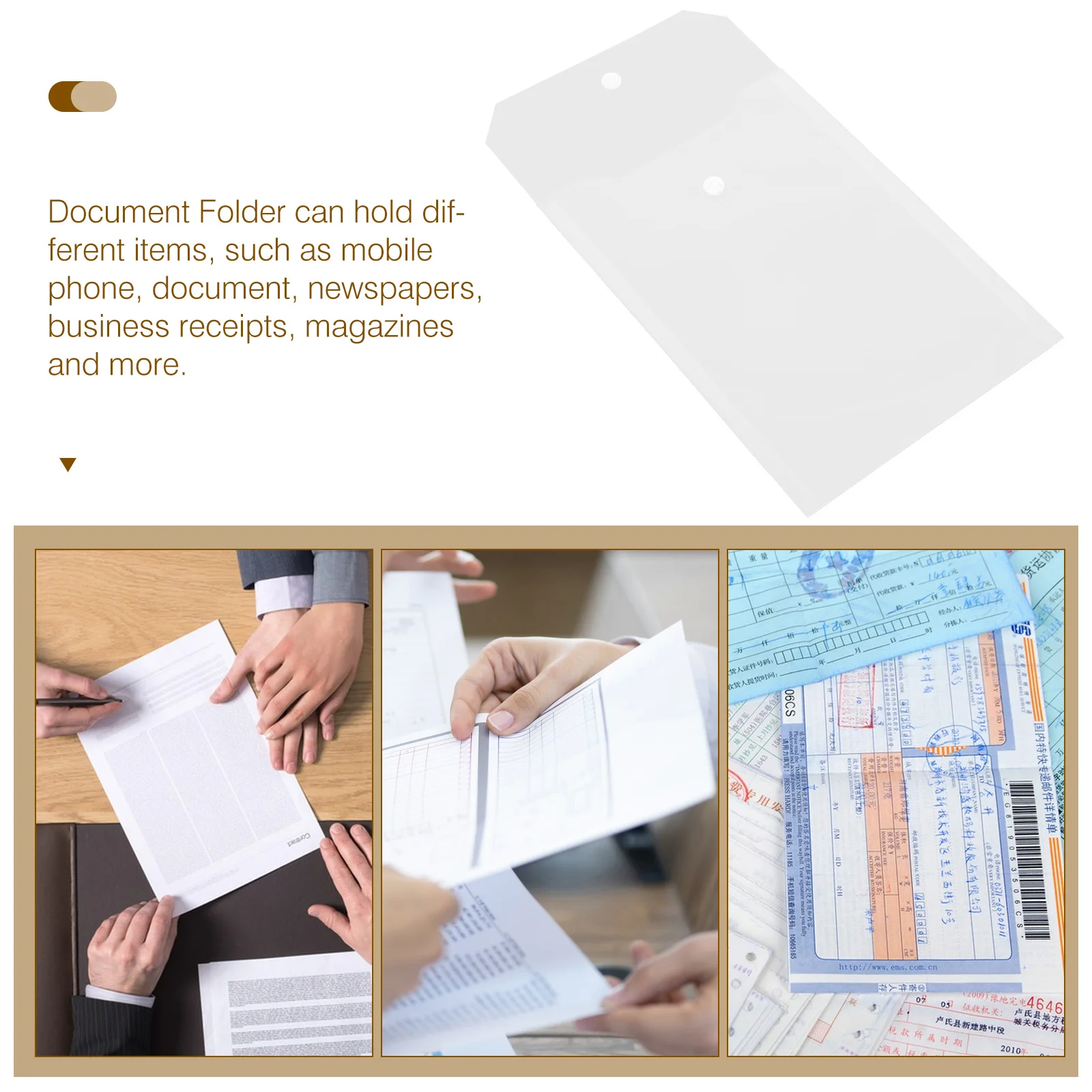 12 قطعة من مجلد المستندات الشفاف، حامل الملفات البلاستيكية، زر إغلاق، منظم الملفات العملي لتخزين المستندات المدرسية والمكتبية #5