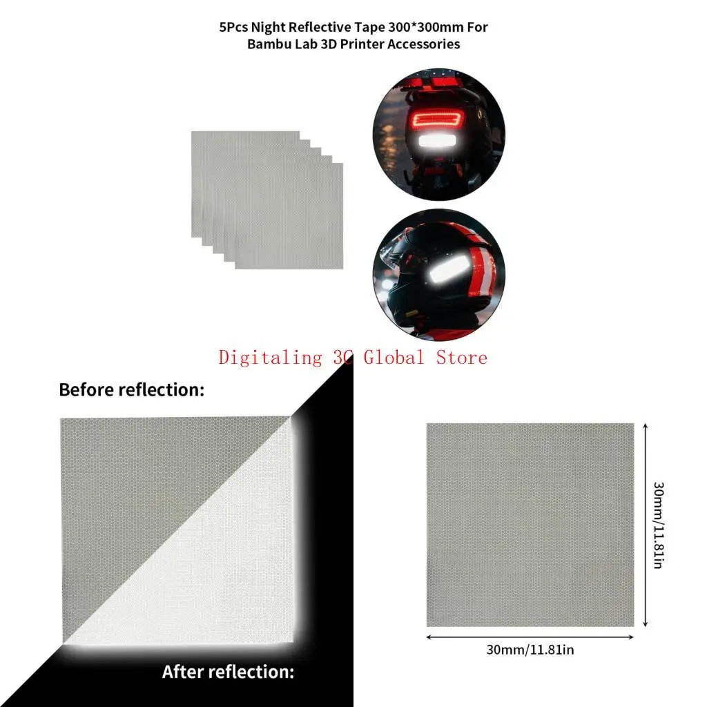 

300x300 мм светло -серый светоотражающий клей для безопасности оборудования в темных условиях