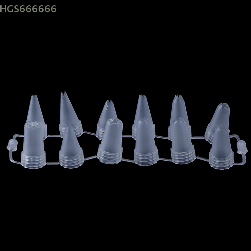 

12Pcs/Set Plastic Icing Piping Cream Confectionery Nozzle Plastic piping nozzle Tips Cake Decor Tools
