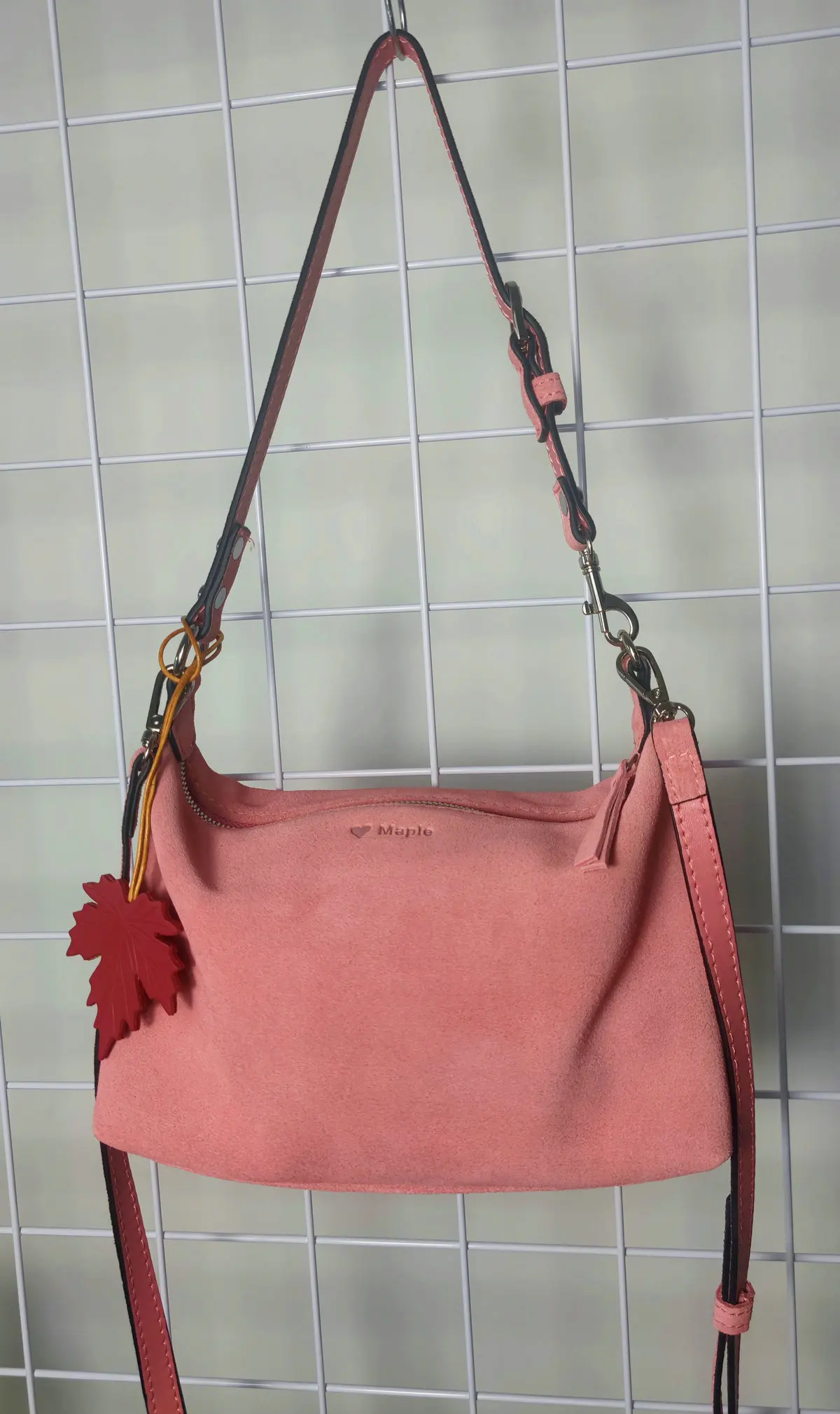 

Maple Bag Pink Suede Hobo Bag Girly Sweet Handbag Women's Winter Crossbody Purse Wedding Bag Logo/Name/Initial Bridesmaid Gift