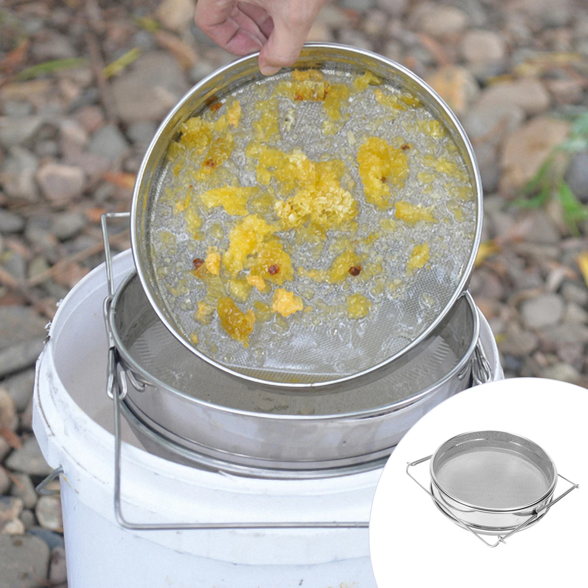 

Honey Filter Double Layer Filters Filtering Tool Grid Strainer Beekeeping Equipment Stainless Steel Man