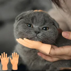 Cat Toy Interactive Rubber Pet Finger Gloves for Stroking Cat Face Head Massager Toys for Cats Play Kitten pet products