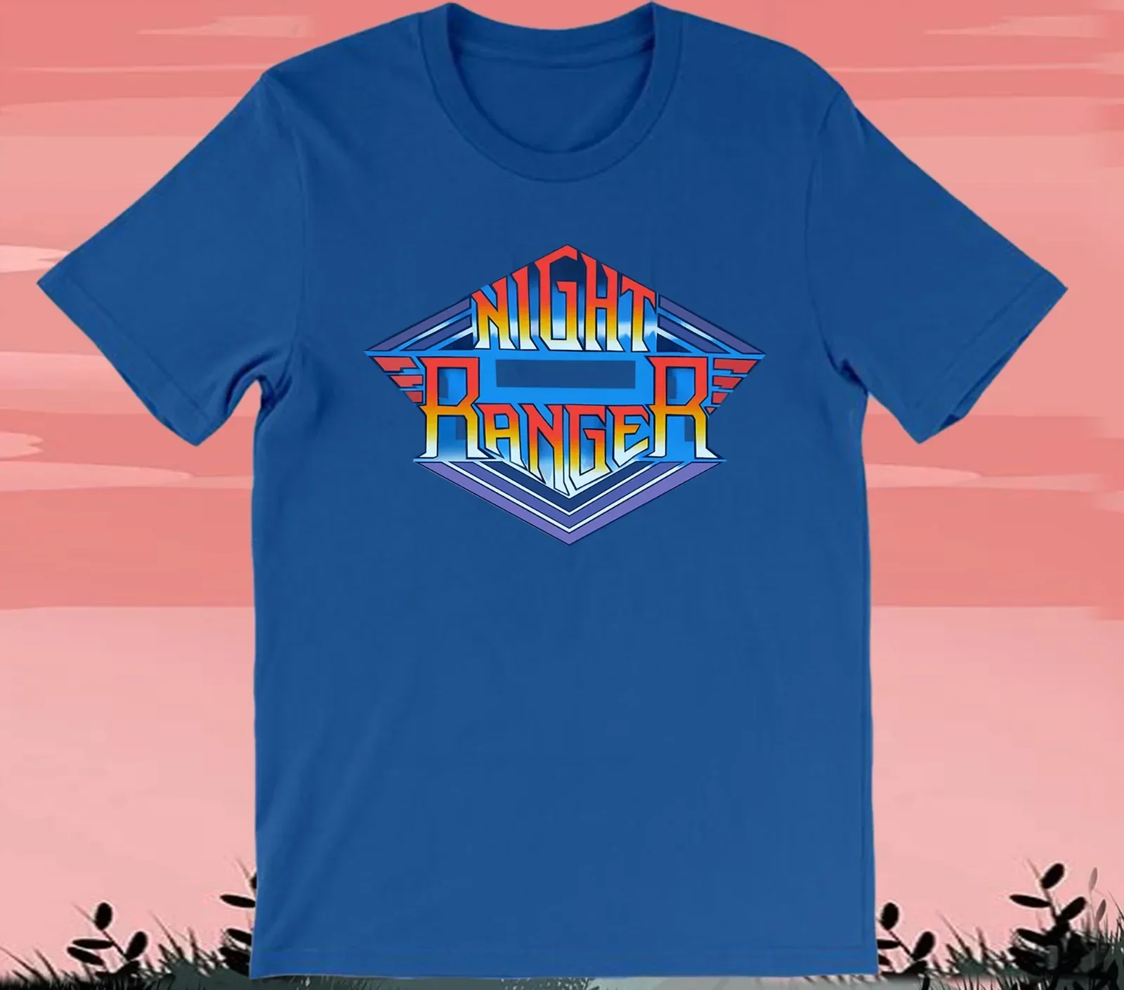 Night Ranger Vintage Tour Logo Short Sleeve Blue All Size T-Shirt SG184