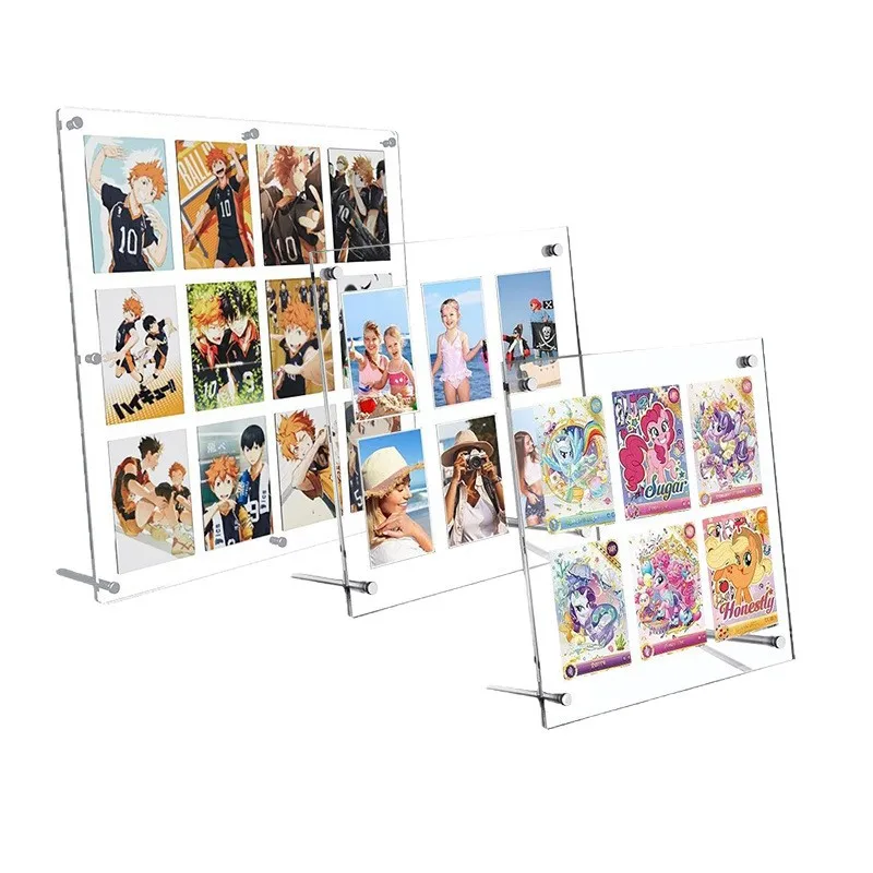 Acrylic Display Stand Card Holder,3 inch Trading Card Case Protector for Kpop Photocard Sport Baseball Basketball Photo Showcase
