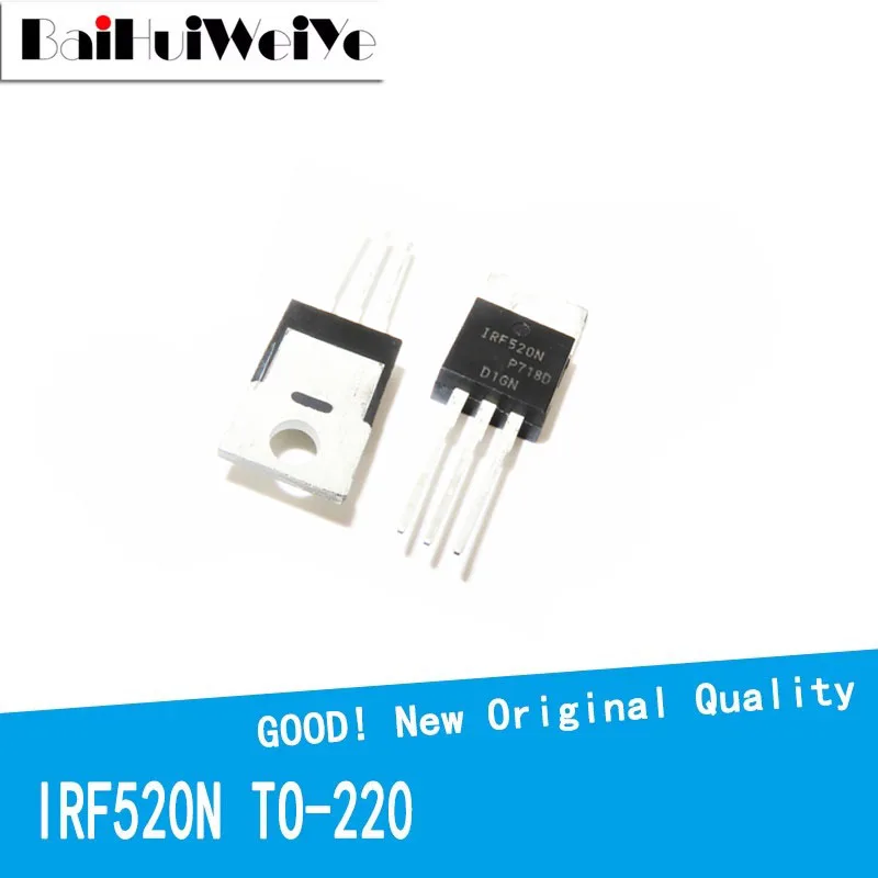 10PCS/LOT IRF520N IRF520NPBF IRF520 100V 9.8A TO-220 Transistor MOSFET New Good Quality Chipset