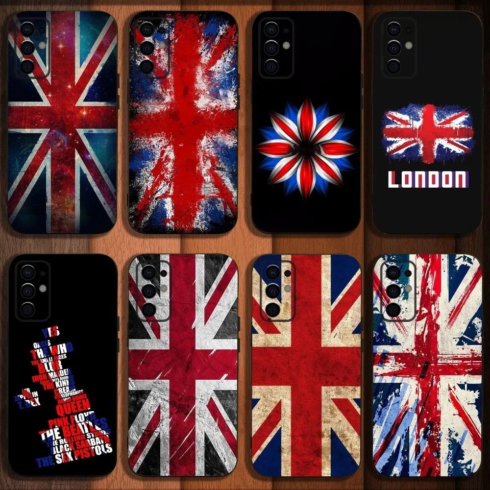 Union Jack British England Flag Phone Case For Samsung S24,S21,S22,S23,S30,Ultra,S20,Plus,Fe,Lite,Note,10,9,5G Black Soft Cover