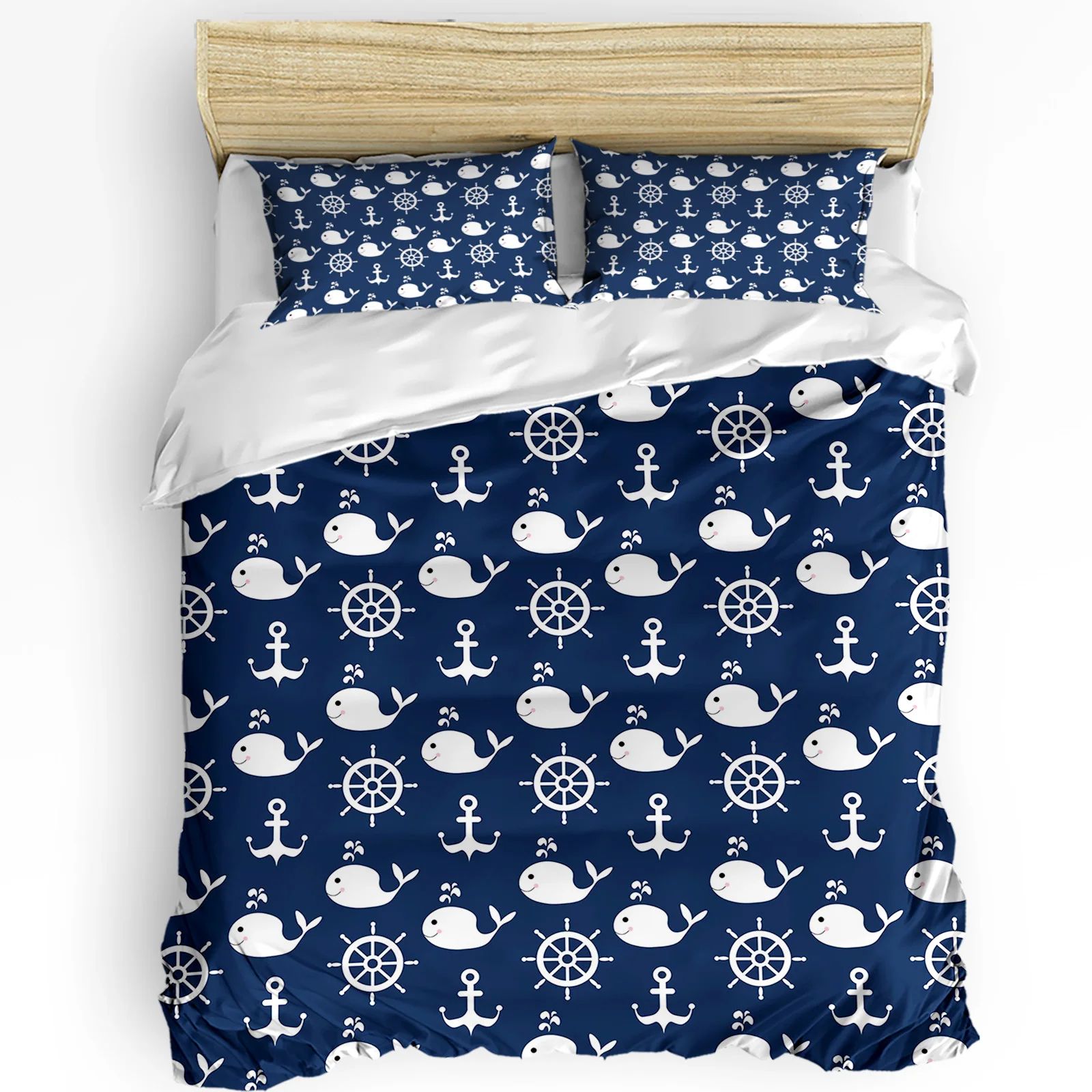 

Anchor Whale Rudder Duvet Cover Bed Bedding Set Home Textile Quilt Cover Pillowcases Bedroom Double Bedding Set No Sheet