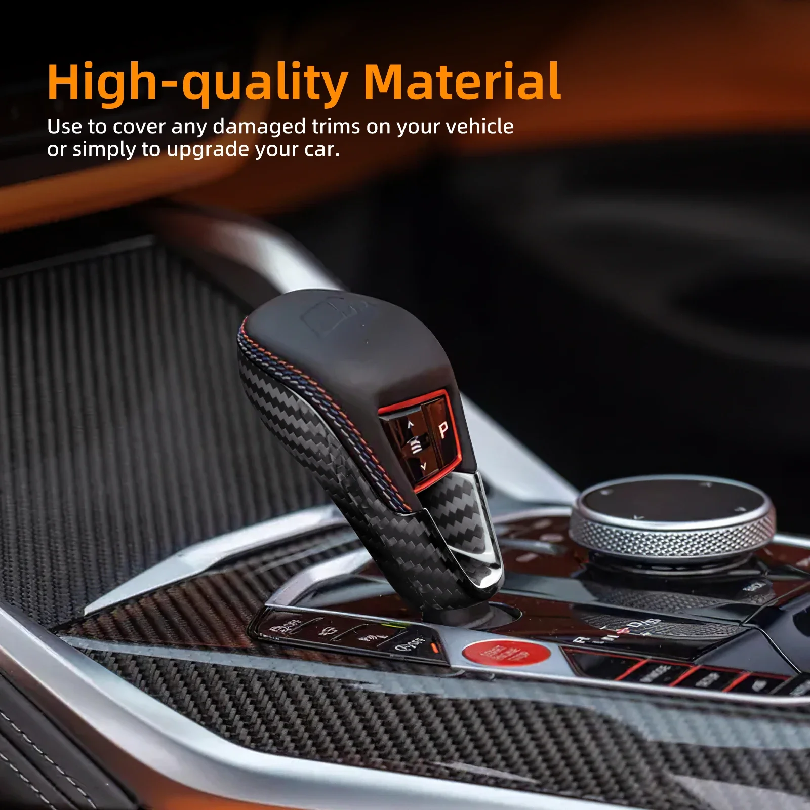

Dry Carbon Fiber For BMW M2 G87 M3 G80 M4 G82 G83 X3M F97 X45 F98 F95 2021-2025 Gear Shift Knob Cover Car Interior Retrofitting