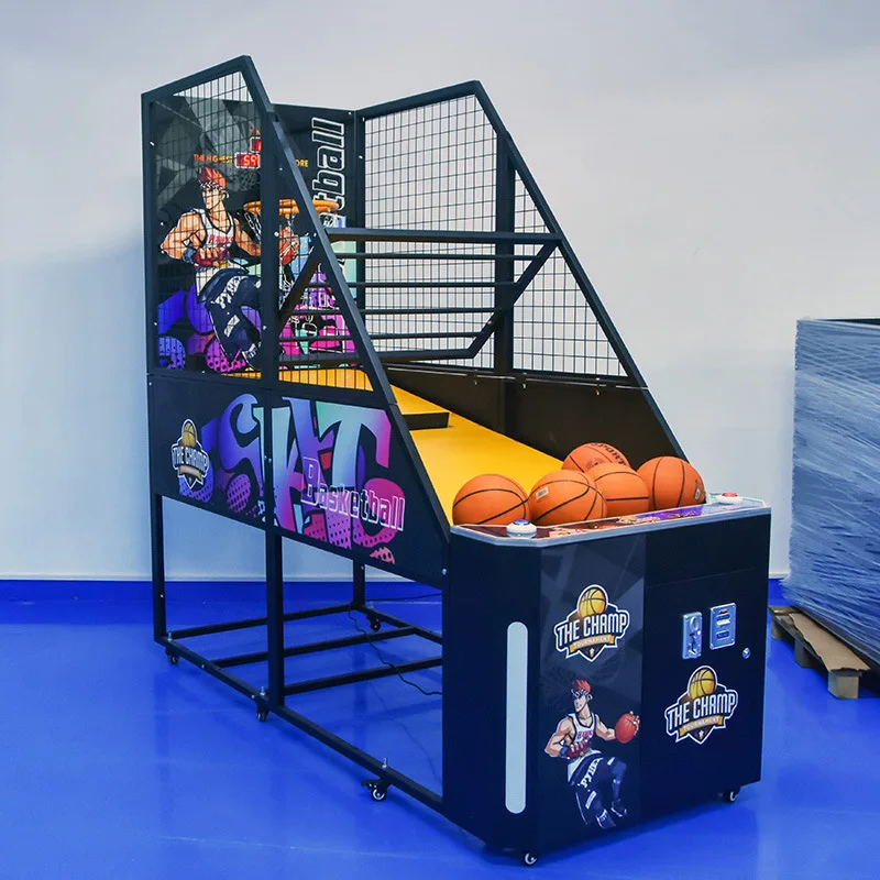 Funspace Factory Wholesale Coin-Operated Adult Indoor Electronic Arcade Basketball Machine Metal English Language