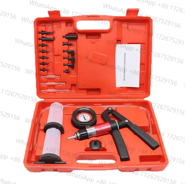 2 In 1 Hand Held DIY Brake Fluid Pressure Pump Vacuum Pump Pressure Tester Tester Kit Hand Held Vacuum Pump Brake Bleeder Set
