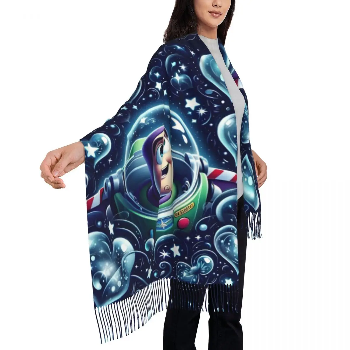 مخصص طباعة قصة لعبة الطنانة الخفيفة وشاح الرجال النساء الشتاء الدافئة الأوشحة الكرتون لطيف أنيمي شال التفاف
