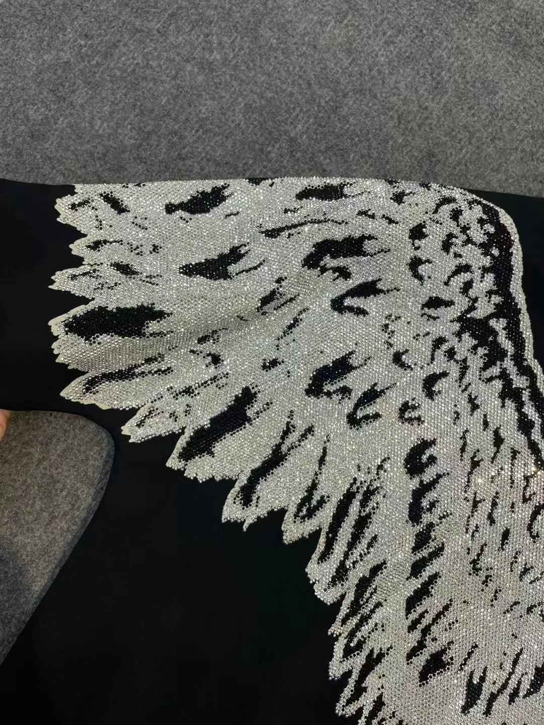 2025 Spring and Autumn New Loose Casual Fashion Trend Pullover Heavy Rhinestone Long Sleeve Crew Neck Sweatshirt for Men