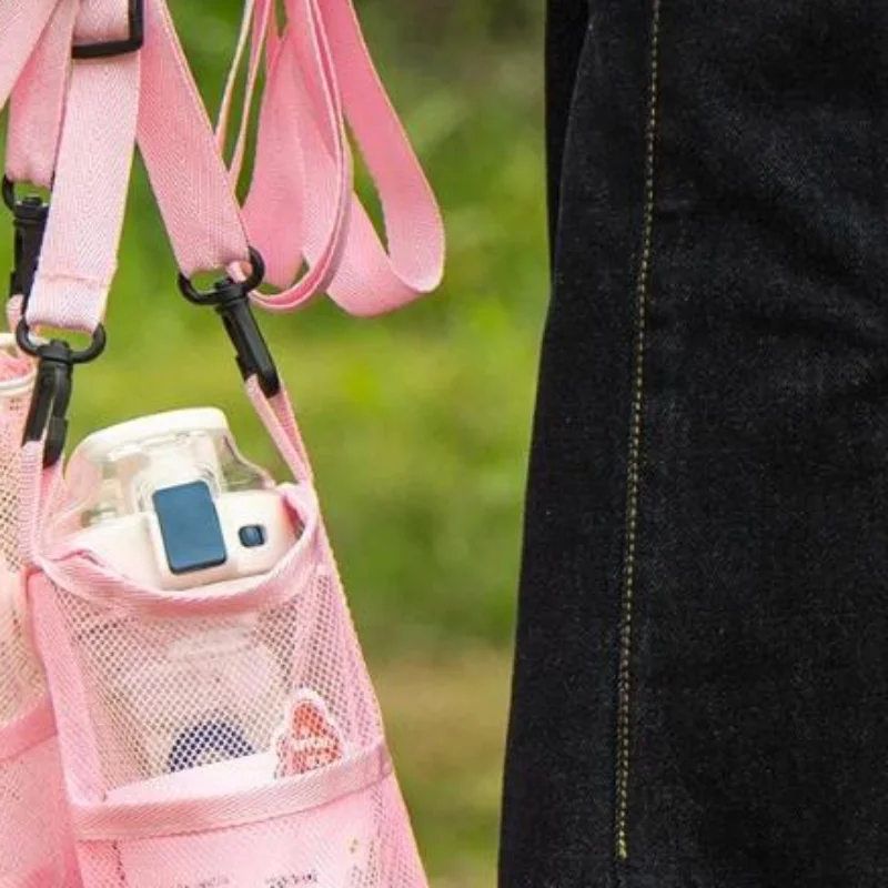 Mesh Water Bottle Bag Adjustable Anti-Drop Strap Lightweight Portable Holder for Running Camping Hiking Gym Travel Daily Use