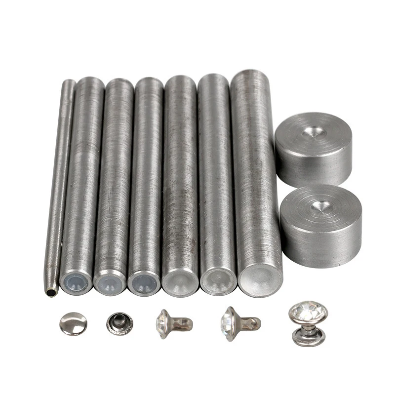 Leather Rhinestones Rivets Hand Dies Installation Tools Press Stud Setter for DIY Leathercraft Bag Shoes Belt
