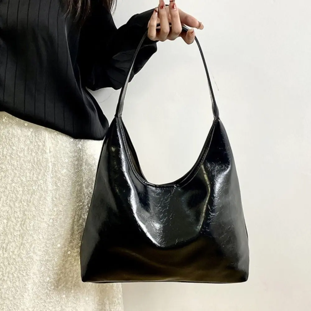 

Модная винно-красная сумка-хобо, винтажная большая вместительная сумка для подмышек, сумка-тоут на одно плечо в корейском стиле, уличная сумка