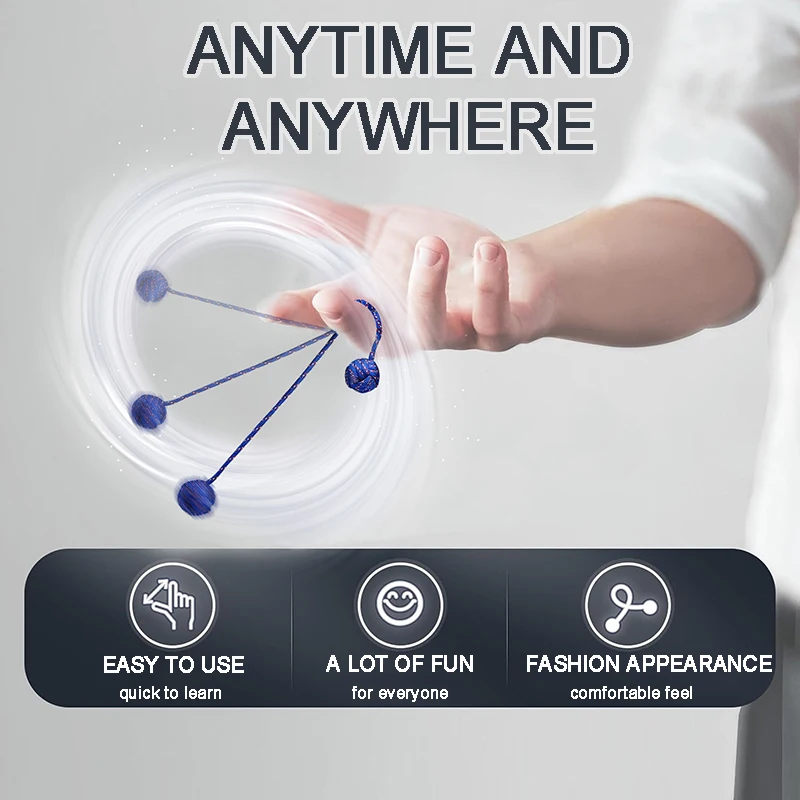 Kids Begleri Fidget Toy Rope Ball Worry Beads Fidget Roller Finger Motor Skills Training Stress Relief Toy for Children Adults