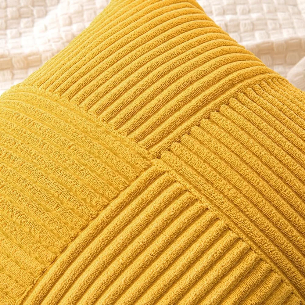 Boho Style 40x40CM Yellow Decorative Pillow Covers Spring Floral Lumbar Sofa Cushion Cover Bedroom Accent Pillowcase