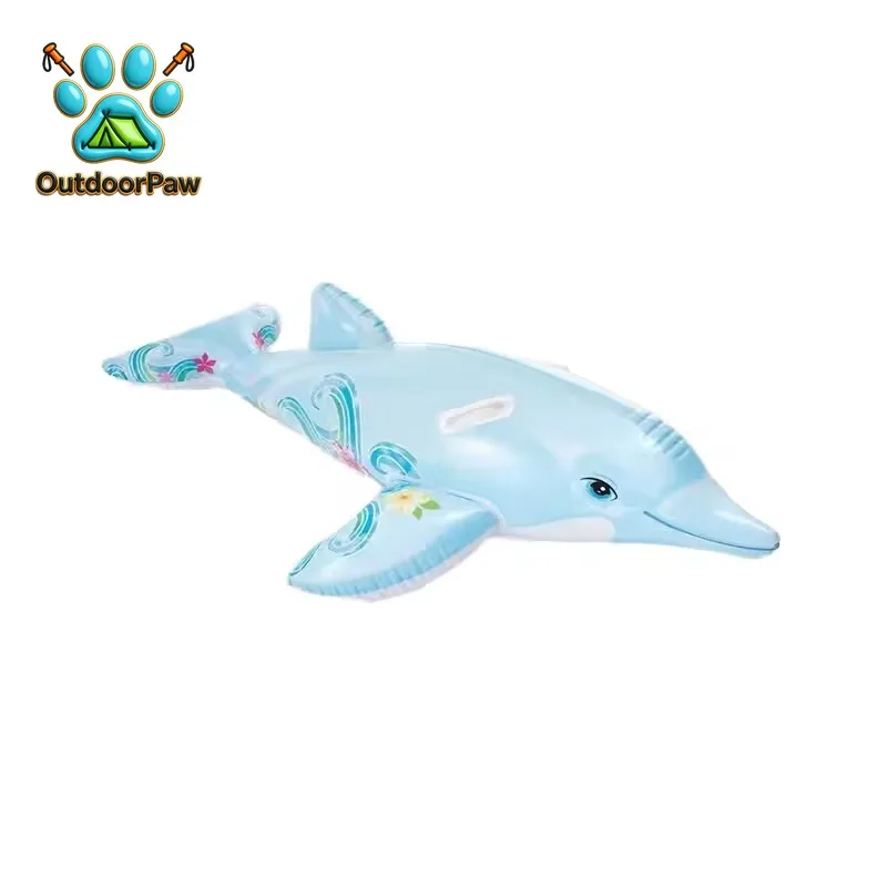 Dolphin riding inflatable PVC water toy, for tourist hotels, outdoor and indoor children's water toy models