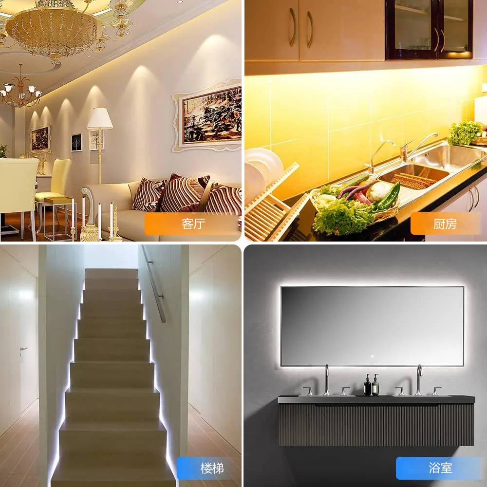 Motion Sensor Closet Strip Lights Rechargeable Motion Activated Light LED Strip for Wardrobe Stair Pantry Counter Cabinet Bed